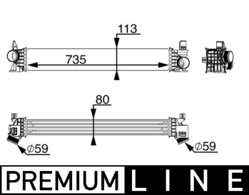 Laadluchtkoeler MAHLE CI 217 000P)