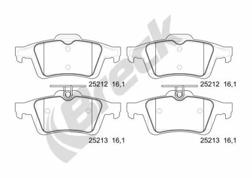 Brake Pad Set, disc brake BRECK 25212 00 702 00)