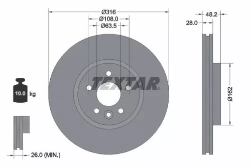 Remschijf TEXTAR 92300605)