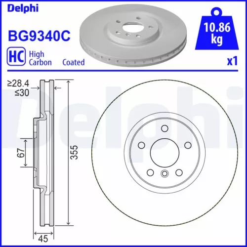 Brake Disc DELPHI BG9340C)