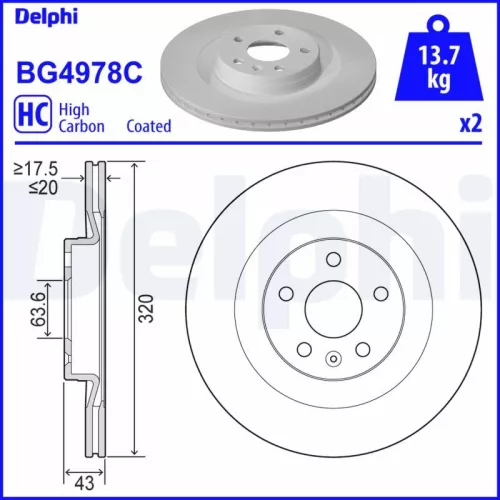 Remschijf DELPHI BG4978C)