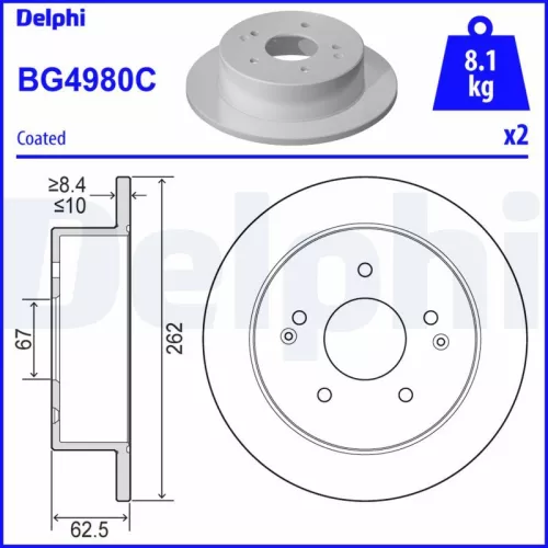 Remschijf DELPHI BG4980C)