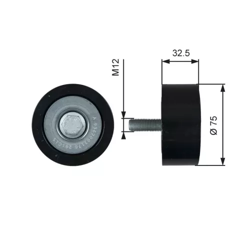 Ombuigings-/geleidingspoelie, V-geribbelde riem GATES T36741)