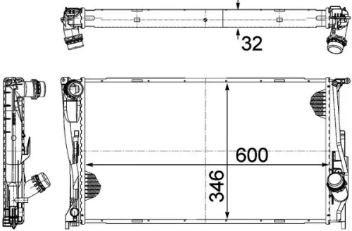 Radiator, motorkoeling MAHLE CR 1084 000P)