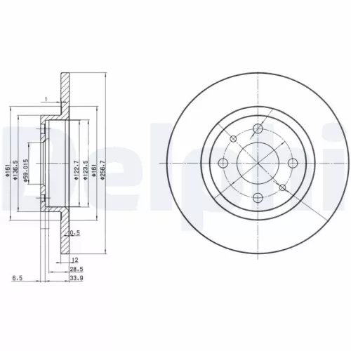 Brake Disc DELPHI BG2411)