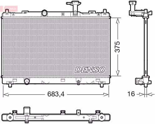 Radiator, engine cooling DENSO DRM47038)