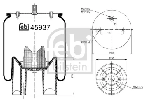 Balg, luchtvering FEBI BILSTEIN 45937)
