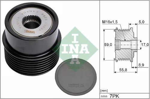 Vrijloopkoppeling van de dynamo Schaeffler INA 535 0354 10)