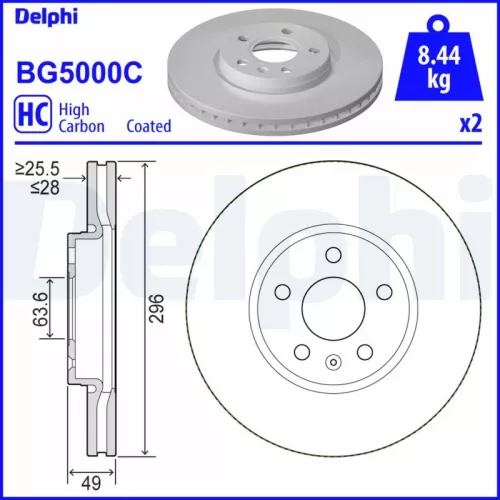 Remschijf DELPHI BG5000C)