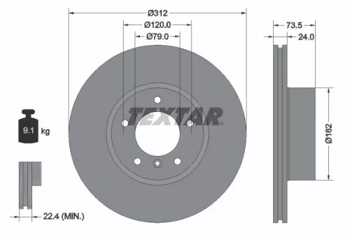 Remschijf TEXTAR 92176103)
