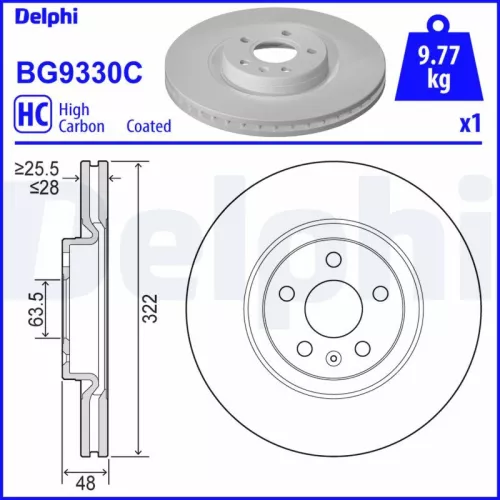 Remschijf DELPHI BG9330C)