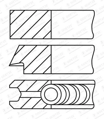 Zuigerveerenset GOETZE ENGINE 08-442900-10)