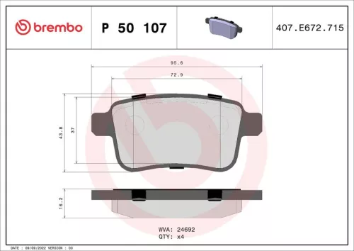 Remblokkenset, schijfrem BREMBO P 50 107)