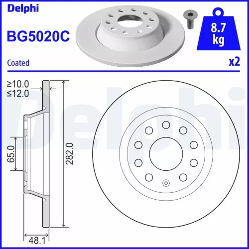 Brake Disc DELPHI BG5020C)