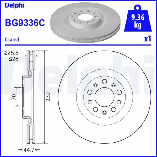 Remschijf DELPHI BG9336C)