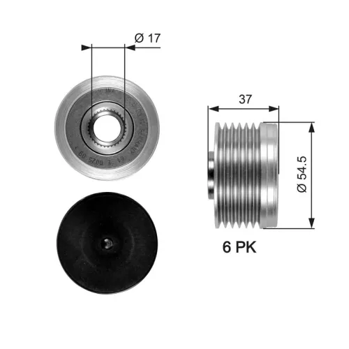 Alternator Freewheel Clutch GATES OAP7034)