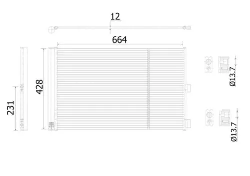CONDENSOR, AIRCO MAHLE AC 911 000S)