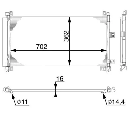 Condensor, airconditioning MAHLE AC 597 000S)