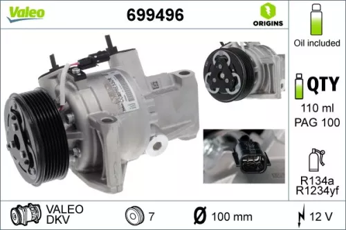 Compressor, airconditioning VALEO 699496)