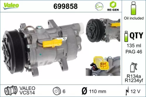 Compressor, air conditioning VALEO 699858)