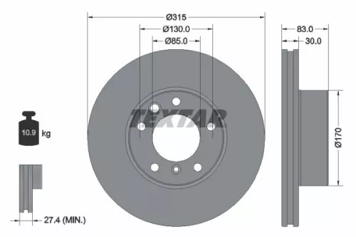 Remschijf TEXTAR 92304905)