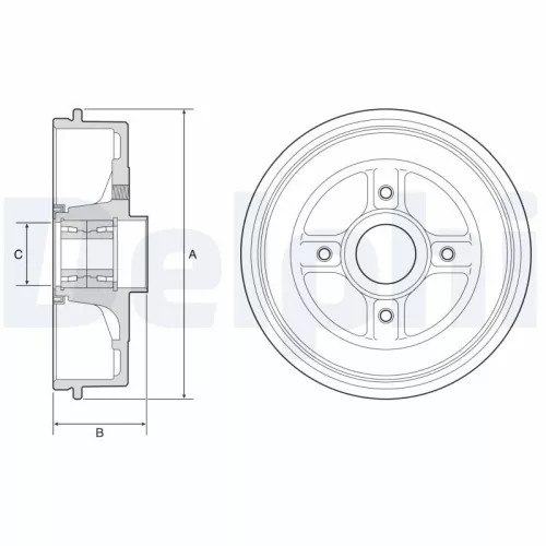 Brake Drum DELPHI BFR595)