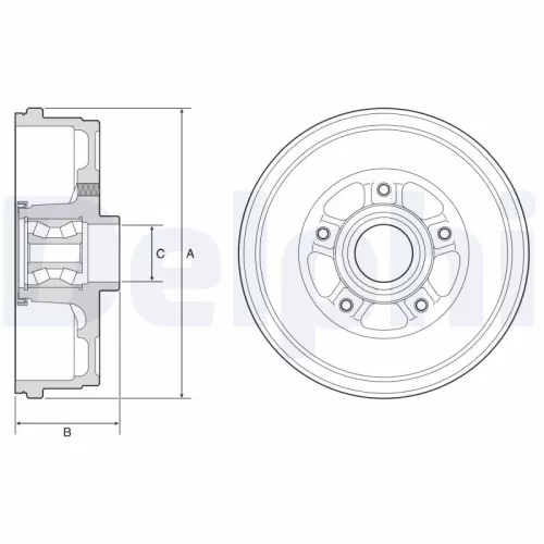 Brake Drum DELPHI BFR611)