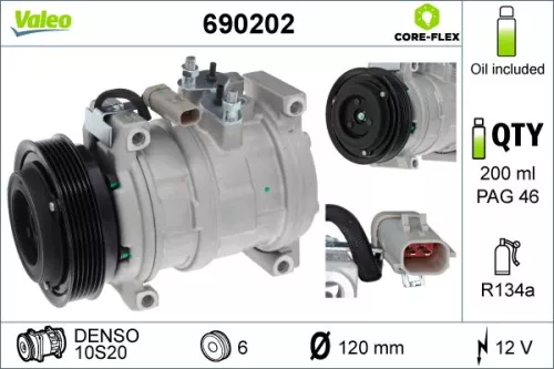 Compressor, air conditioning VALEO 690202)