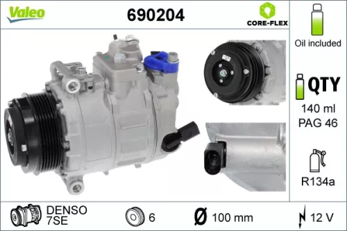 Compressor, air conditioning VALEO 690204)