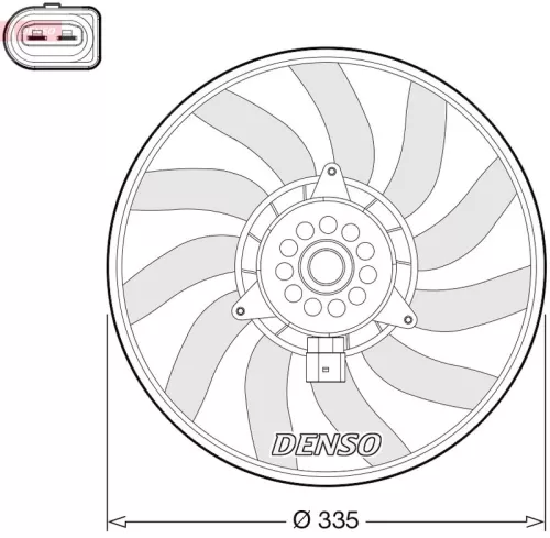 Fan, engine cooling DENSO DER02008)