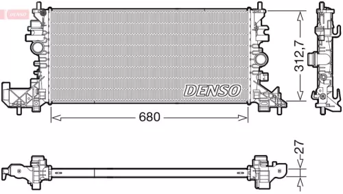 Radiator, engine cooling DENSO DRM20118)