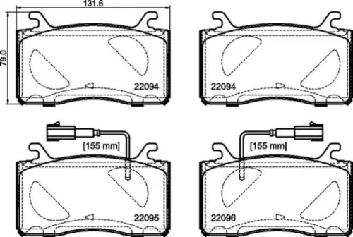 Remblokkenset, schijfrem BREMBO P 23 187)