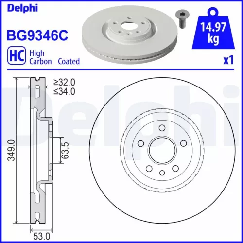 Remschijf DELPHI BG9346C)