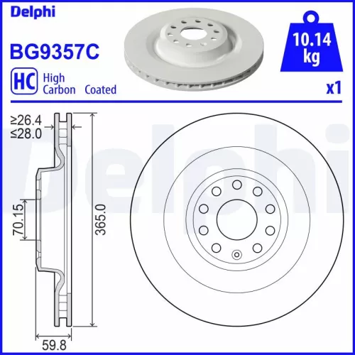 Remschijf DELPHI BG9357C)
