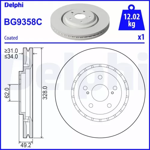 Remschijf DELPHI BG9358C)