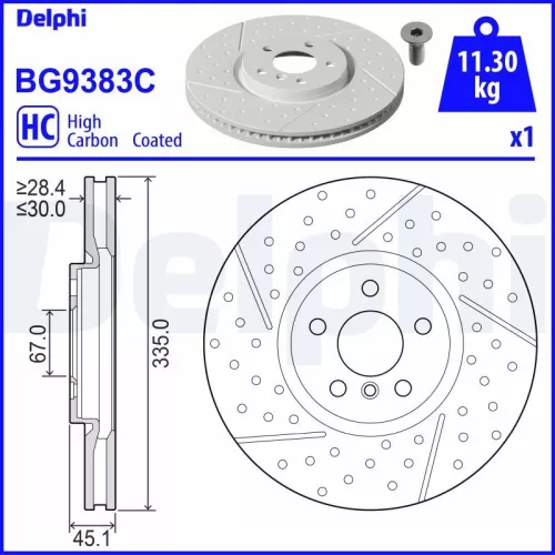 Remschijf DELPHI BG9383C)