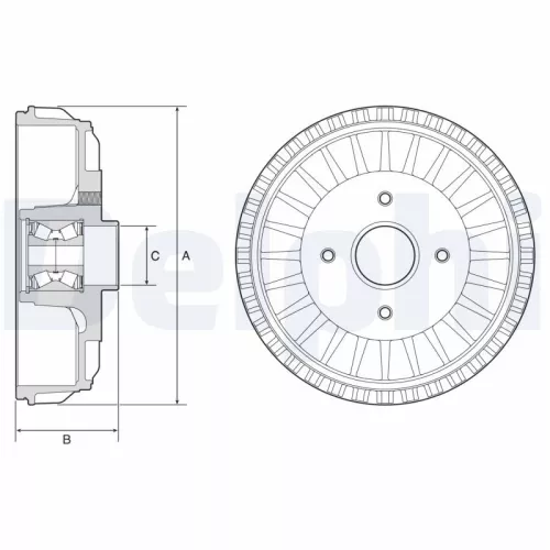 Brake Drum DELPHI BFR768)