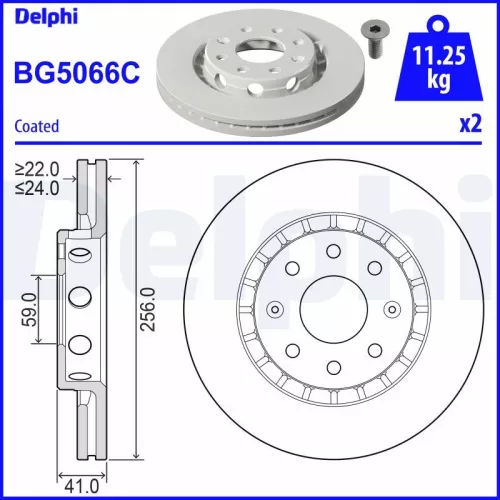 Remschijf DELPHI BG5066C)