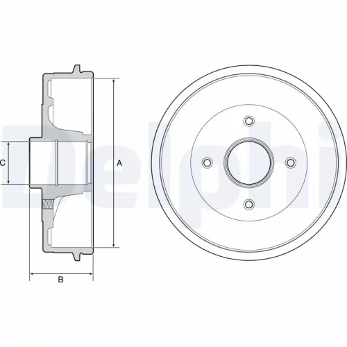 Brake Drum DELPHI BFR538)