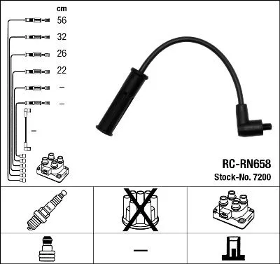 Ignition Cable Kit NGK 7200)