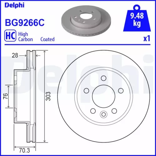 Brake Disc DELPHI BG9266C)
