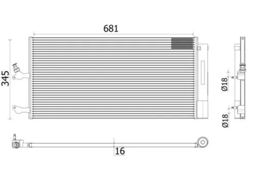 Condenser, air conditioning MAHLE AC 942 000P)