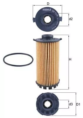 Oil Filter MAHLE OX 1218D)