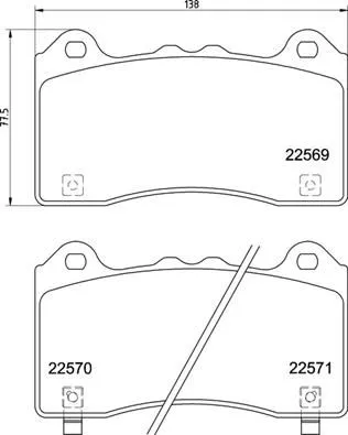 Remblokkenset, schijfrem BREMBO P 24 202)