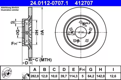 Remschijf ATE 24.0112-0707.1)