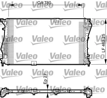 Radiator, engine cooling VALEO 735599)