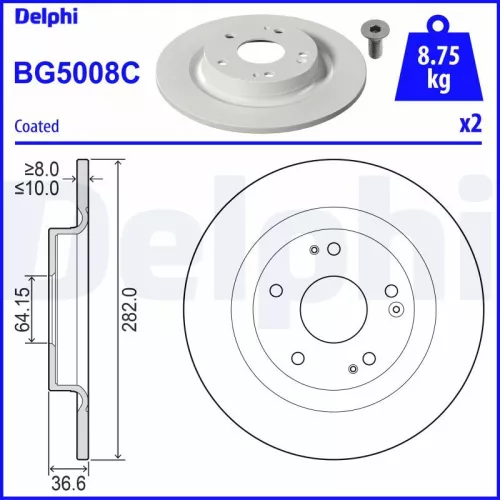 Remschijf DELPHI BG5008C)
