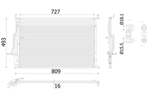 Condensor, airconditioning MAHLE AC 908 000S)