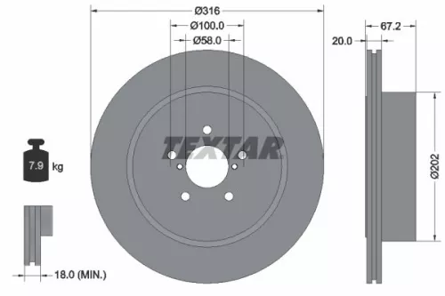 Remschijf TEXTAR 92173703)
