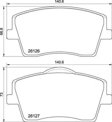 Remblokkenset, schijfrem BREMBO P 86 031)